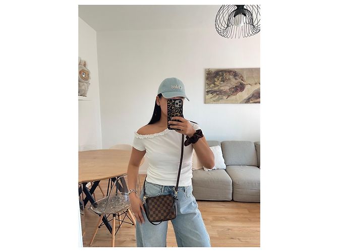 Louis Vuitton Borsa a Tracolla Damier Ebene - vista 13
