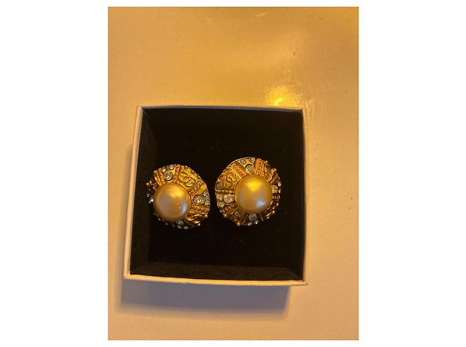 CHANEL Barock Clip-On Ohrringe mit Perlen und Strass 1993 - Ansicht 8