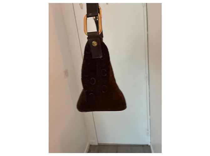 CÉLINE Borsa Hobo C Macadam Camoscio Marrone - vista 10