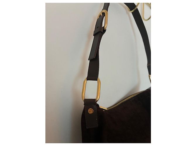 CÉLINE Borsa Hobo C Macadam Camoscio Marrone - vista 13