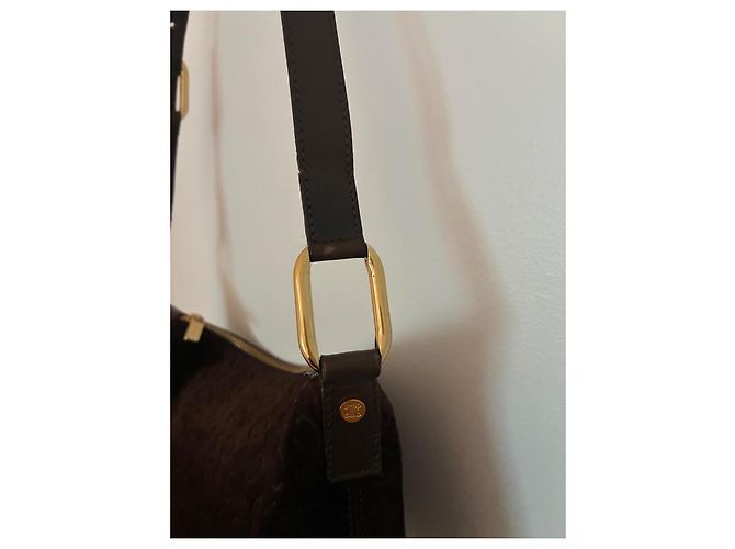 CÉLINE Borsa Hobo C Macadam Camoscio Marrone - vista 14