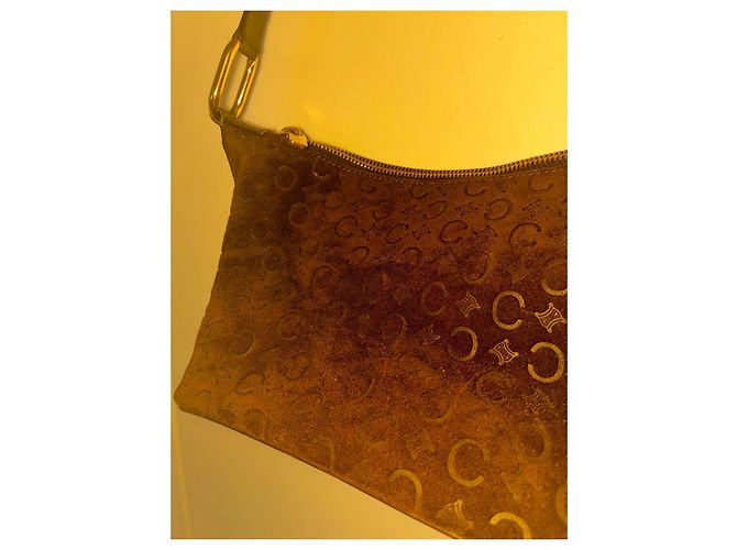 CÉLINE Borsa Hobo C Macadam Camoscio Marrone - vista 15