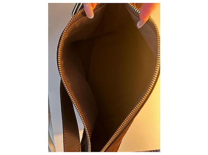 CÉLINE Borsa Hobo C Macadam Camoscio Marrone - vista 4
