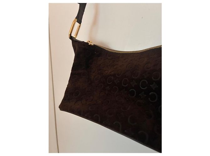 CÉLINE Borsa Hobo C Macadam Camoscio Marrone - vista 6