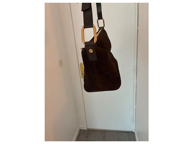 CÉLINE Borsa Hobo C Macadam Camoscio Marrone - vista 9