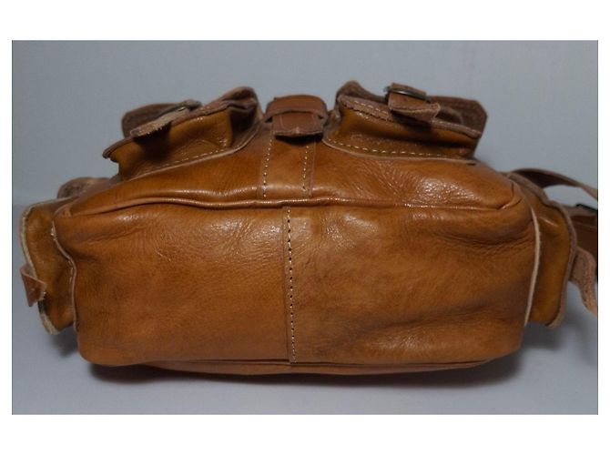 Autre Marque Borsa a tracolla in pelle marrone con tasche - vista 5