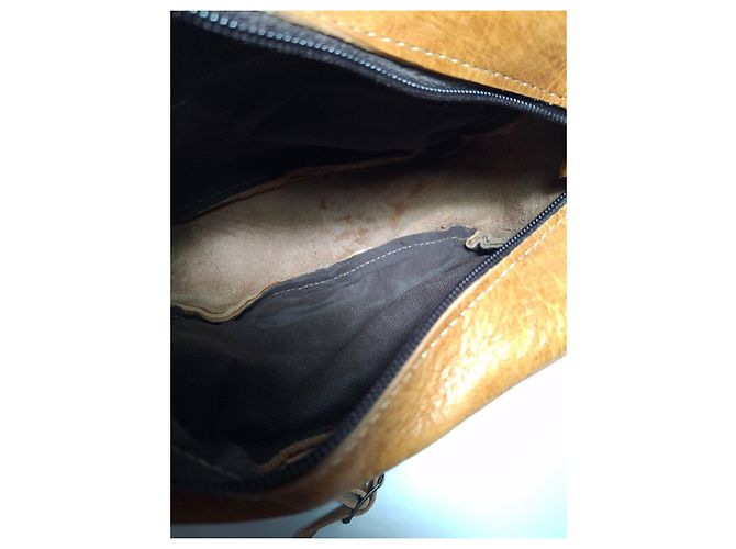 Autre Marque Borsa a tracolla in pelle marrone con tasche - vista 8
