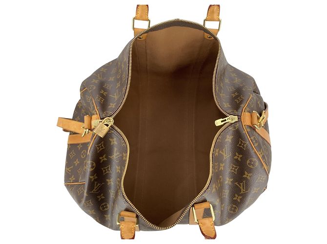 Louis Vuitton Borsa da viaggio Keepall Bandouliere 50 in canvas Monogram marrone - vista 5