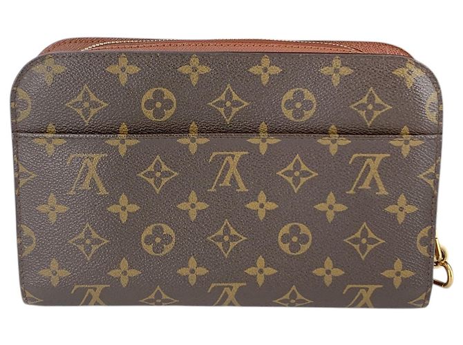 Louis Vuitton Pochette Orsay Wristlet Clutch in Canvas Monogram Brown - vista 3