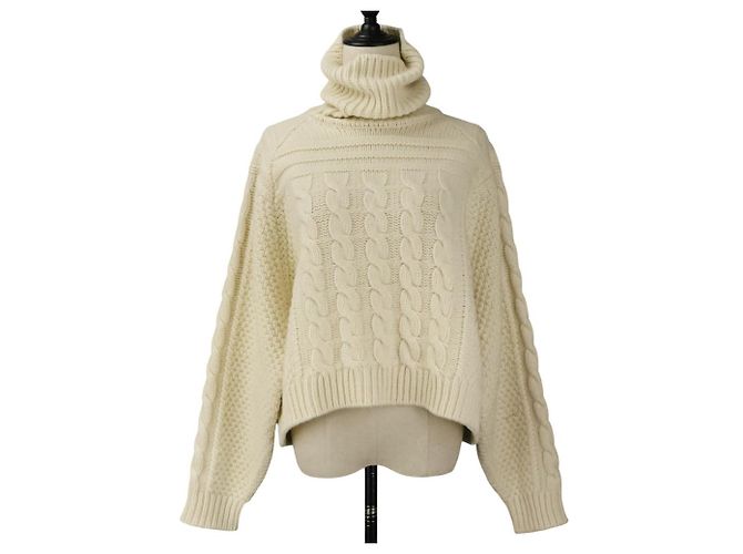 Céline Celine Grobstrickpullover aus Kaschmir und Wolle mit Zopfmuster - Ansicht 2
