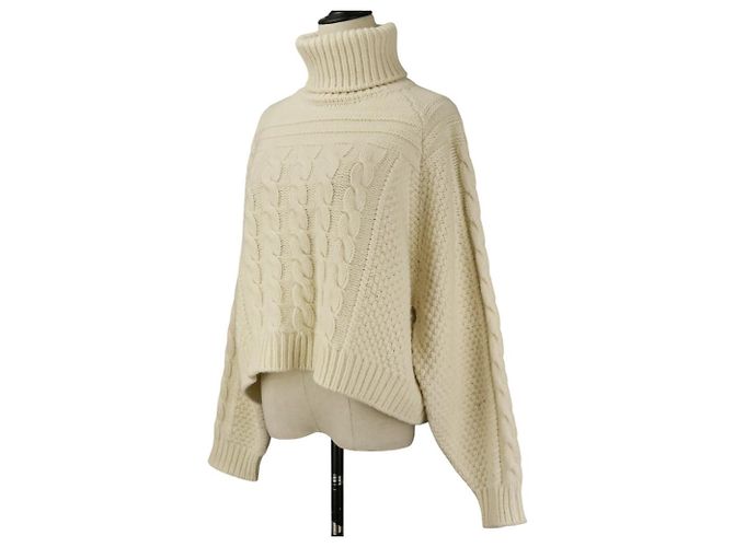 Céline Celine Grobstrickpullover aus Kaschmir und Wolle mit Zopfmuster - Ansicht 3
