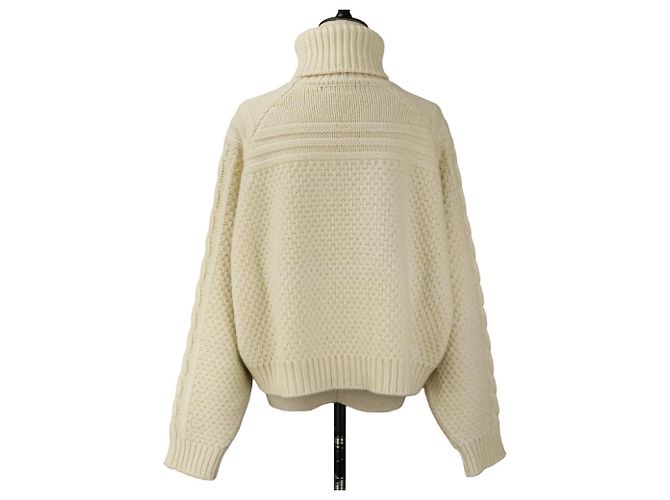 Céline Celine Grobstrickpullover aus Kaschmir und Wolle mit Zopfmuster - Ansicht 5