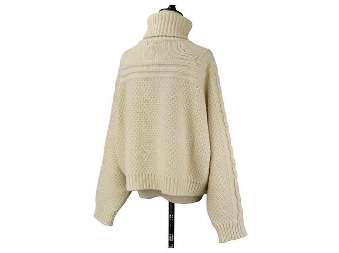 Céline Celine Grobstrickpullover aus Kaschmir und Wolle mit Zopfmuster - Ansicht 6
