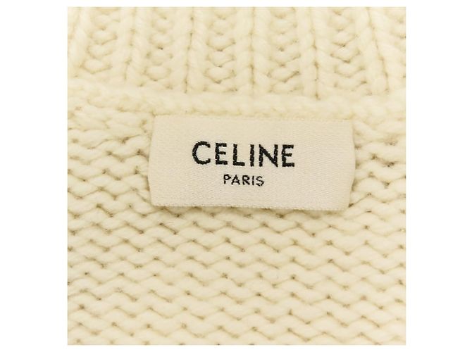 Céline Celine Grobstrickpullover aus Kaschmir und Wolle mit Zopfmuster - Ansicht 9