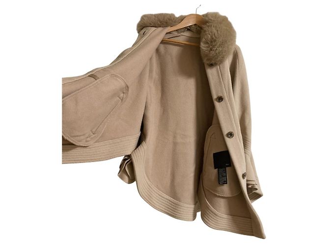 Autre Marque Sov Blue Fox Fur Ponte Poncho Mantel - Ansicht 4