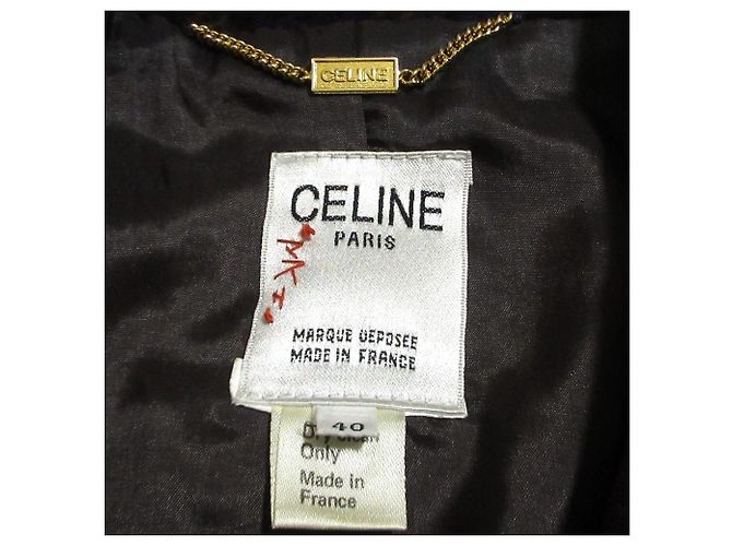 Céline Giacca lunga Celine in velluto a quadri - vista 9