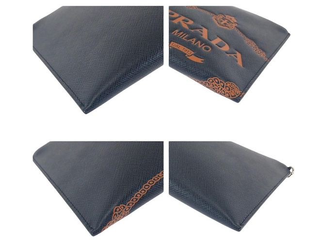 Clutch Prada in pelle Saffiano - vista 3
