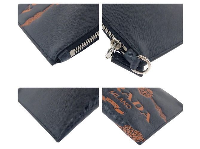 Clutch Prada in pelle Saffiano - vista 4
