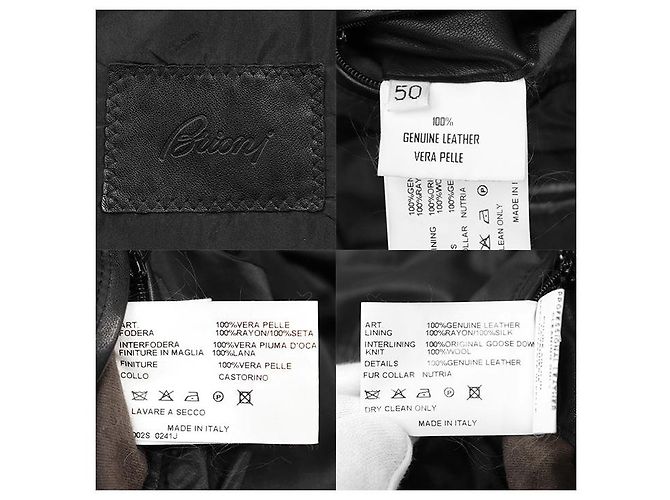 Autre Marque Abrigo de plumón de nubuck de piel Nutria Brioni - vista 10