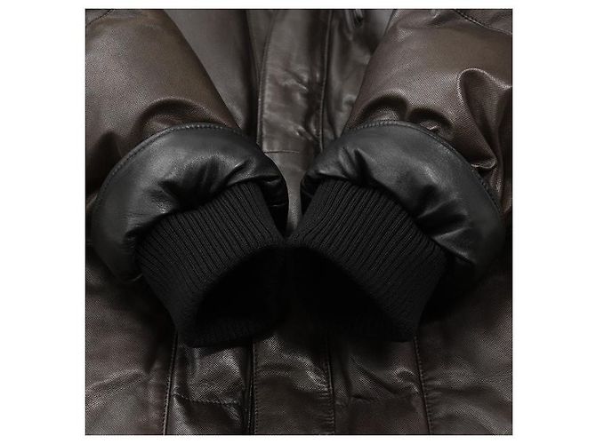 Autre Marque Abrigo de plumón de nubuck de piel Nutria Brioni - vista 16