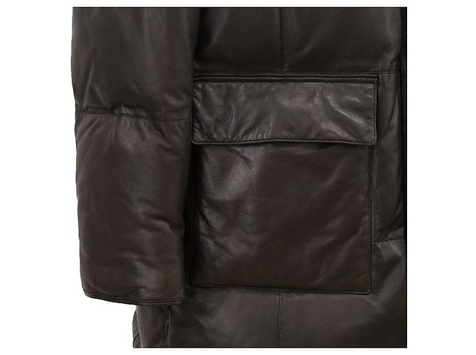 Autre Marque Abrigo de plumón de nubuck de piel Nutria Brioni - vista 17