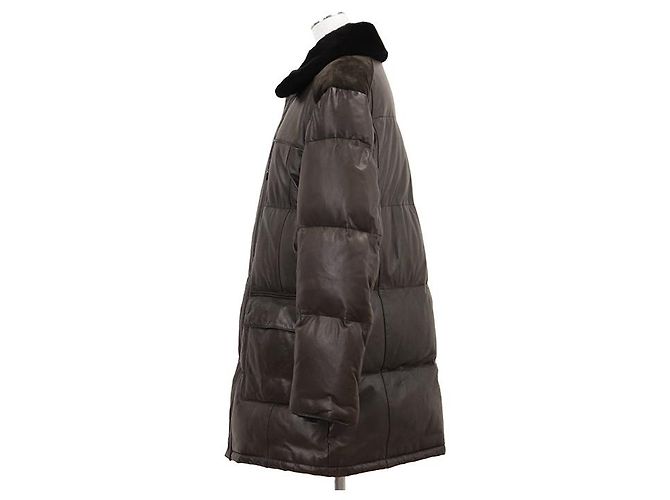 Autre Marque Abrigo de plumón de nubuck de piel Nutria Brioni - vista 19