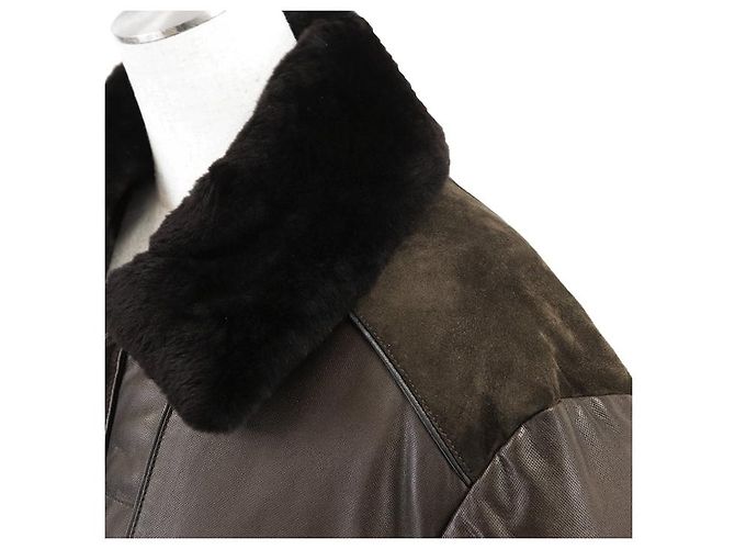 Autre Marque Abrigo de plumón de nubuck de piel Nutria Brioni - vista 20
