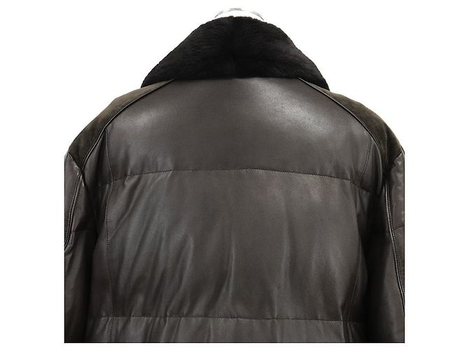 Autre Marque Abrigo de plumón de nubuck de piel Nutria Brioni - vista 4