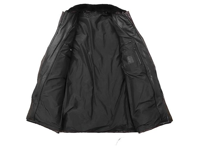 Autre Marque Abrigo de plumón de nubuck de piel Nutria Brioni - vista 8