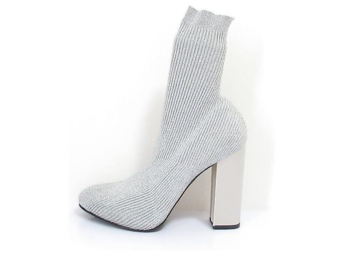 Autre Marque Le Silla Lame Knit Short Boots - view 3