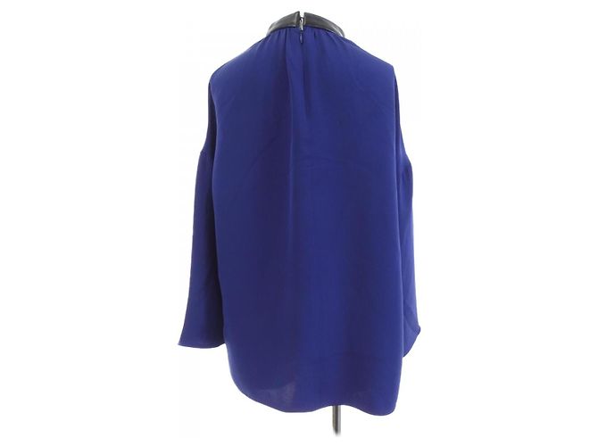 Top in seta blu Céline - vista 2