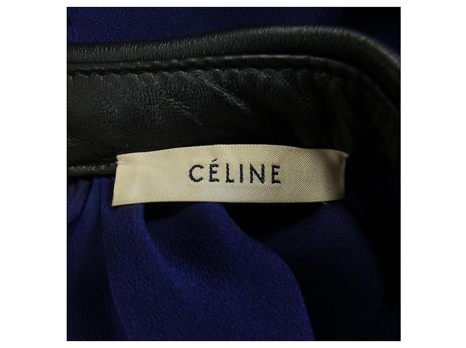 Top in seta blu Céline - vista 4