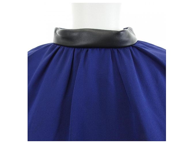 Top in seta blu Céline - vista 5