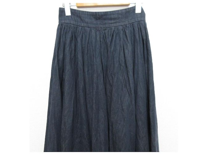 Autre Marque Gonna lunga a campana in denim Ebure - vista 3