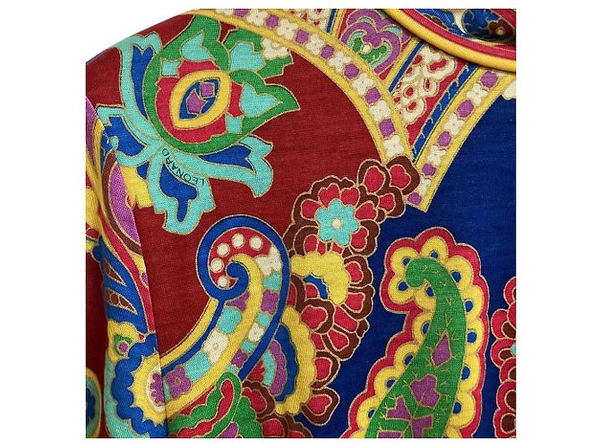 Leonard Kleid mit Paisley-Print, Stehkragen und Gürtel - Ansicht 2