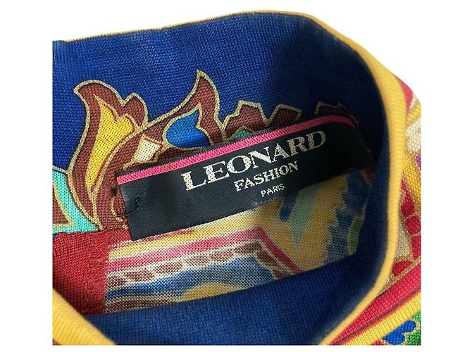 Leonard Kleid mit Paisley-Print, Stehkragen und Gürtel - Ansicht 5