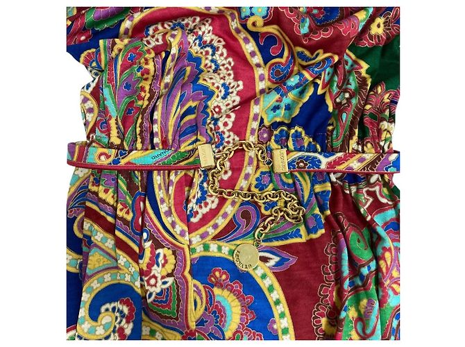 Leonard Kleid mit Paisley-Print, Stehkragen und Gürtel - Ansicht 6