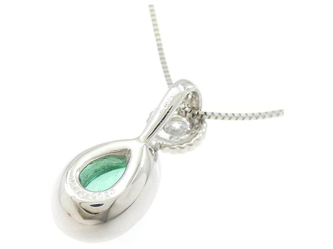 Autre Marque Collana in Platino PT900 PT850 Smeraldo e Diamante - vista 4
