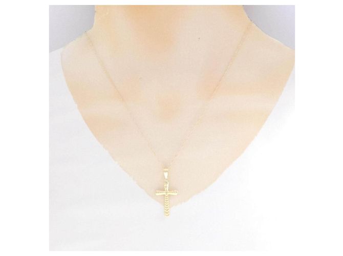 Autre Marque Collana Croce LuxUness Au750 Oro Rosa - vista 5