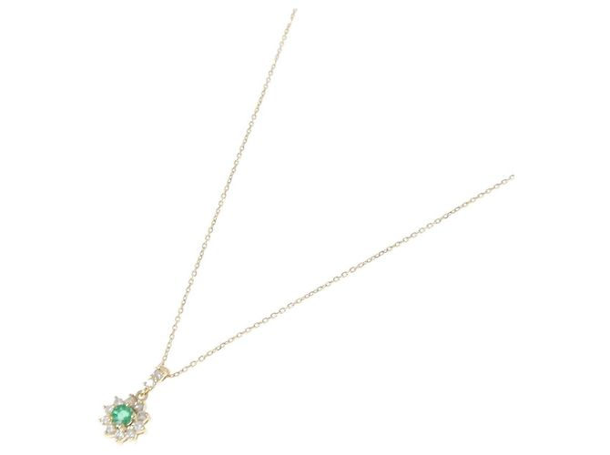 Autre Marque Collana Au750 Smeraldo e Diamante - vista 2