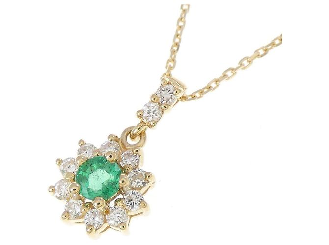 Autre Marque Collana Au750 Smeraldo e Diamante - vista 3