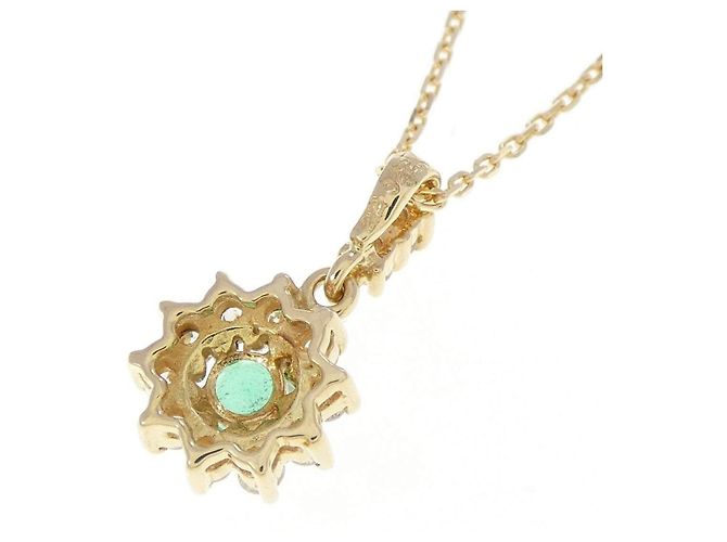 Autre Marque Collana Au750 Smeraldo e Diamante - vista 4