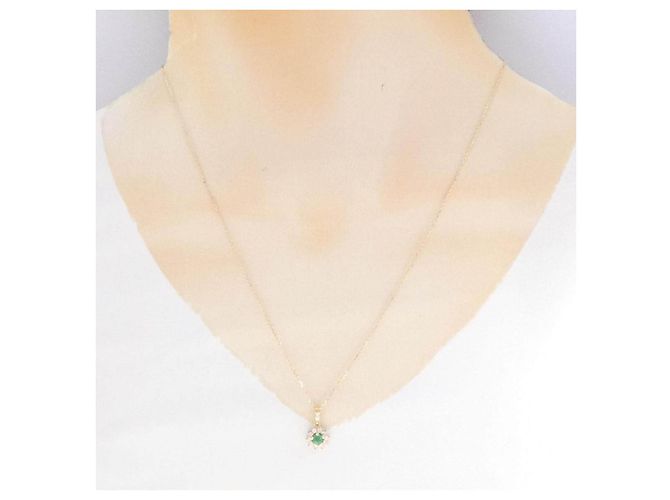 Autre Marque Collana Au750 Smeraldo e Diamante - vista 6