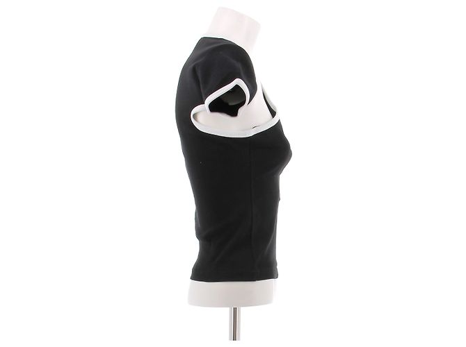 Courreges T-shirt assimétrica preta - vista 3