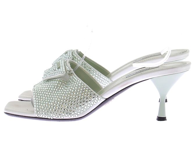 Prada Mules mit Strass in Minzgrün - Ansicht 2
