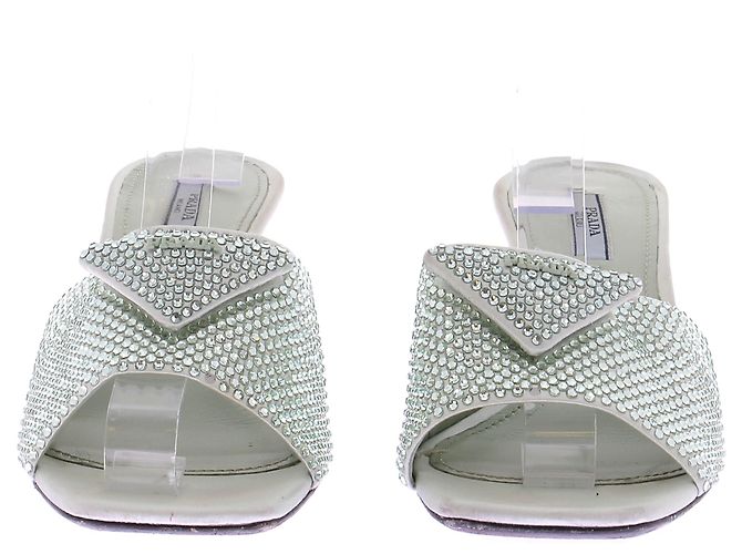 Prada Mules mit Strass in Minzgrün - Ansicht 5