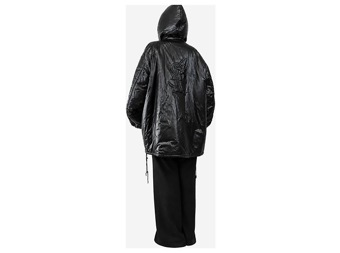 Autre Marque Gesteppter Nylon-Anorak mit Kapuze in Schwarz - size L - Ansicht 2