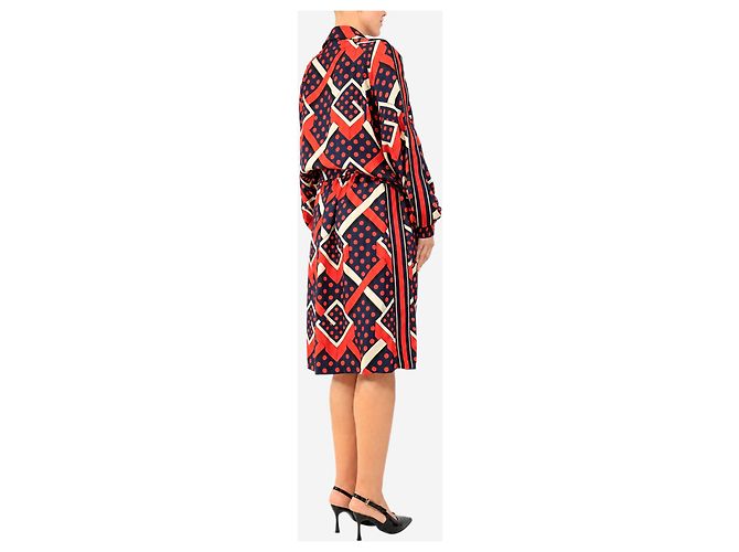 Gucci Set giacca e gonna in seta con stampa geometrica e a pois - taglia M - vista 2