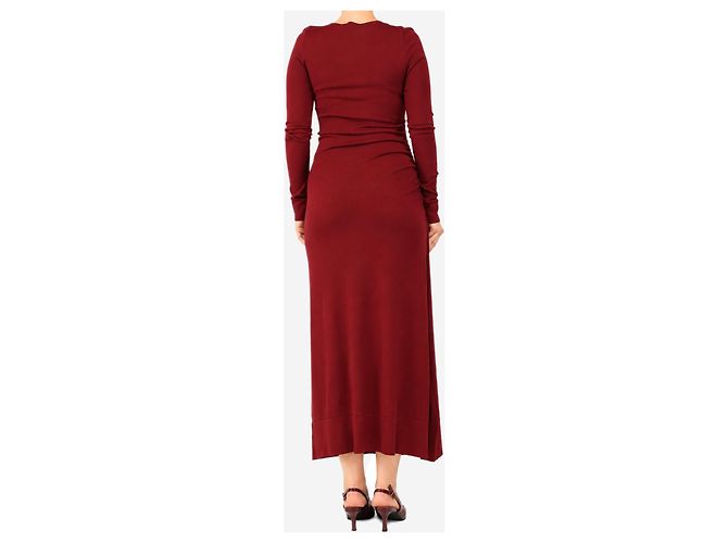 Altuzarra Robe midi froncée Robb bordeaux - taille M - vue 2