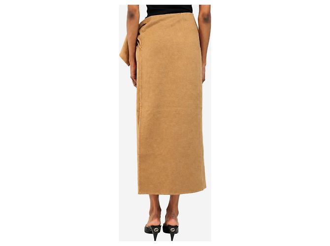 Max Mara Camel-Midirock mit Bindevorderseite - size UK 6 - Ansicht 3